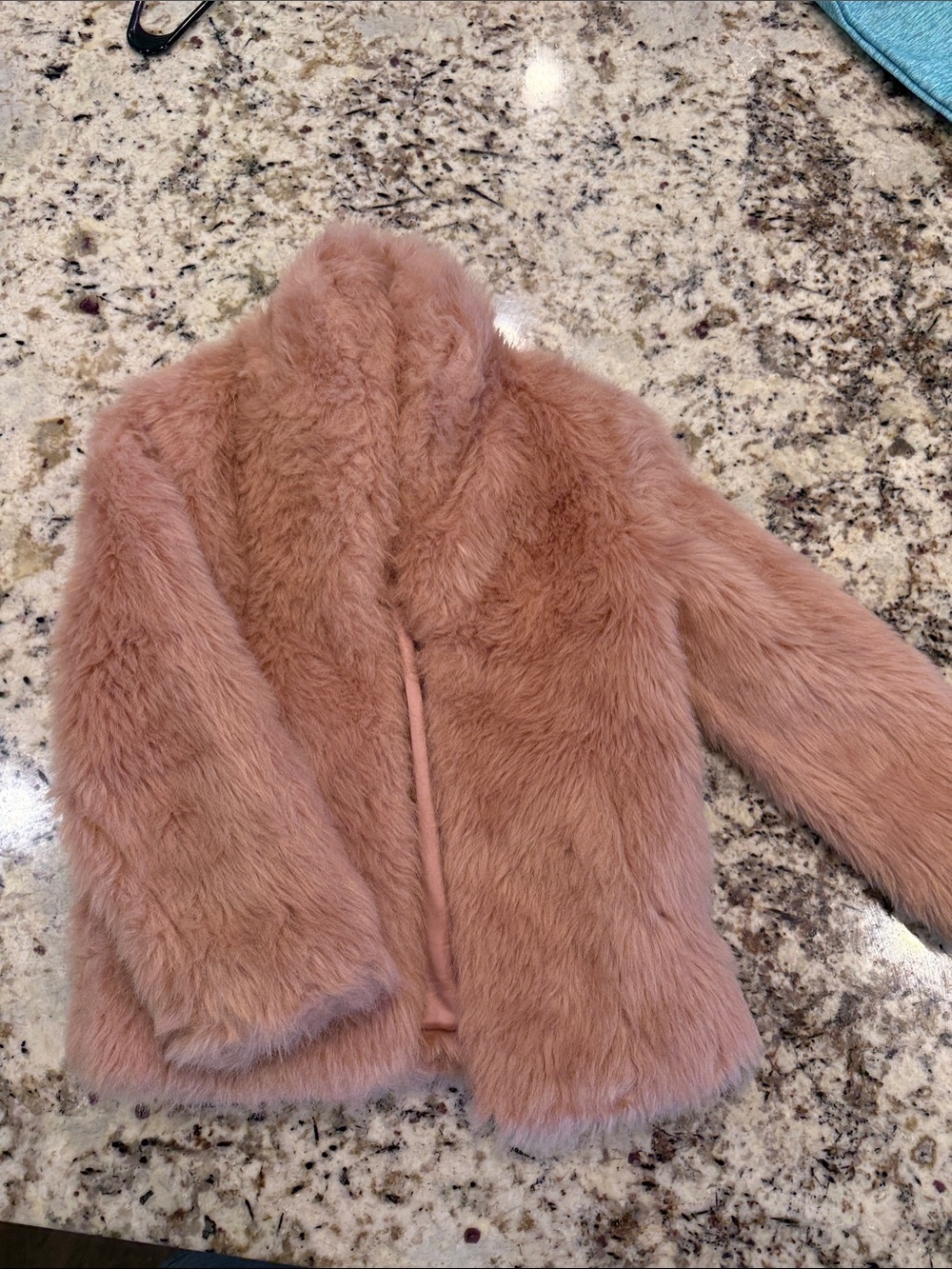 GB girls Dusty Rose Faux Fur Jacket